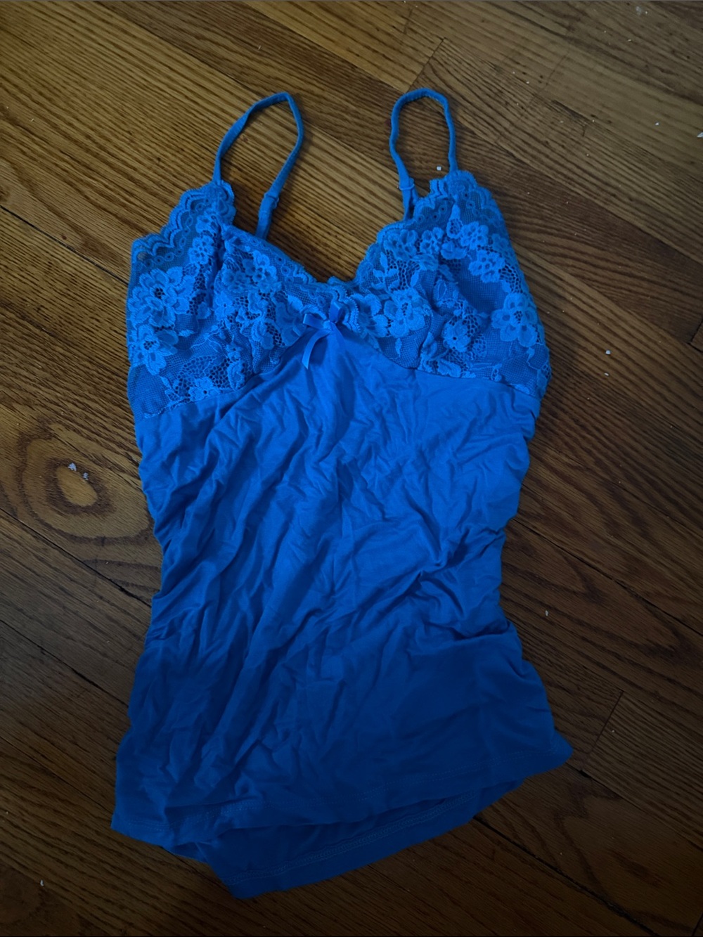Blue Lace Cami Tank Top